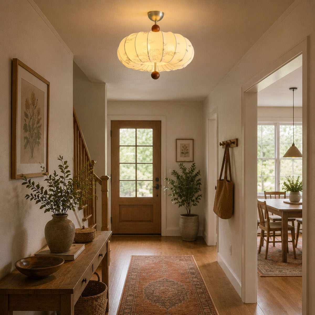 Amaya Fabric Lantern Pendant Light
