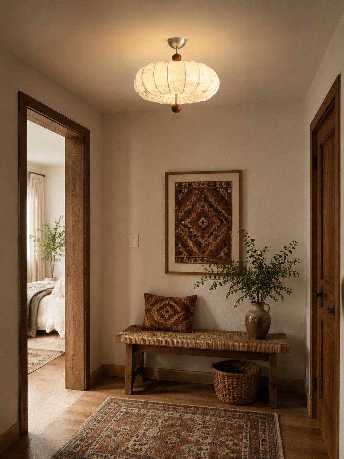 Amaya Fabric Lantern Pendant Light