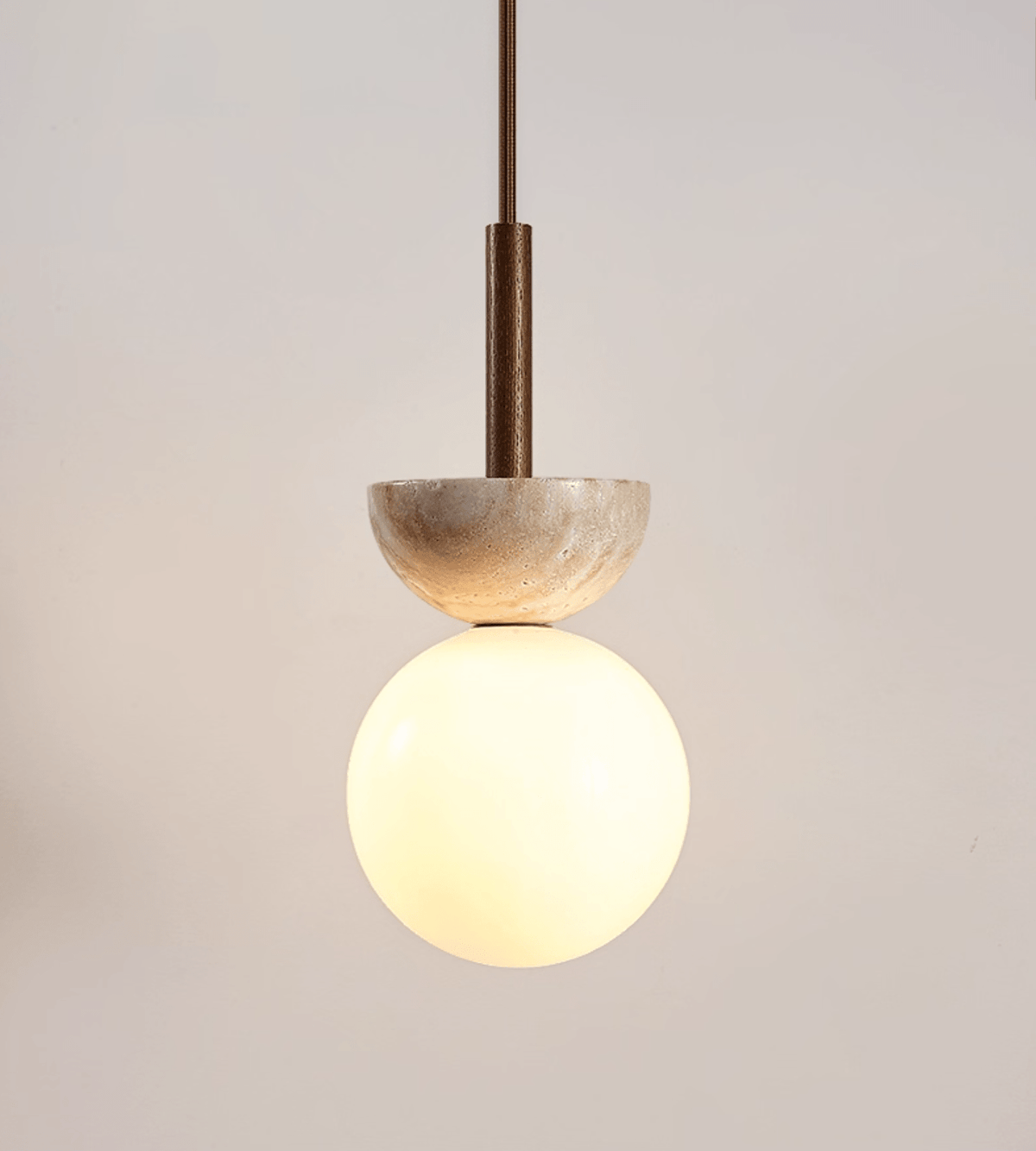 Travertine Half Duo Pendant Light
