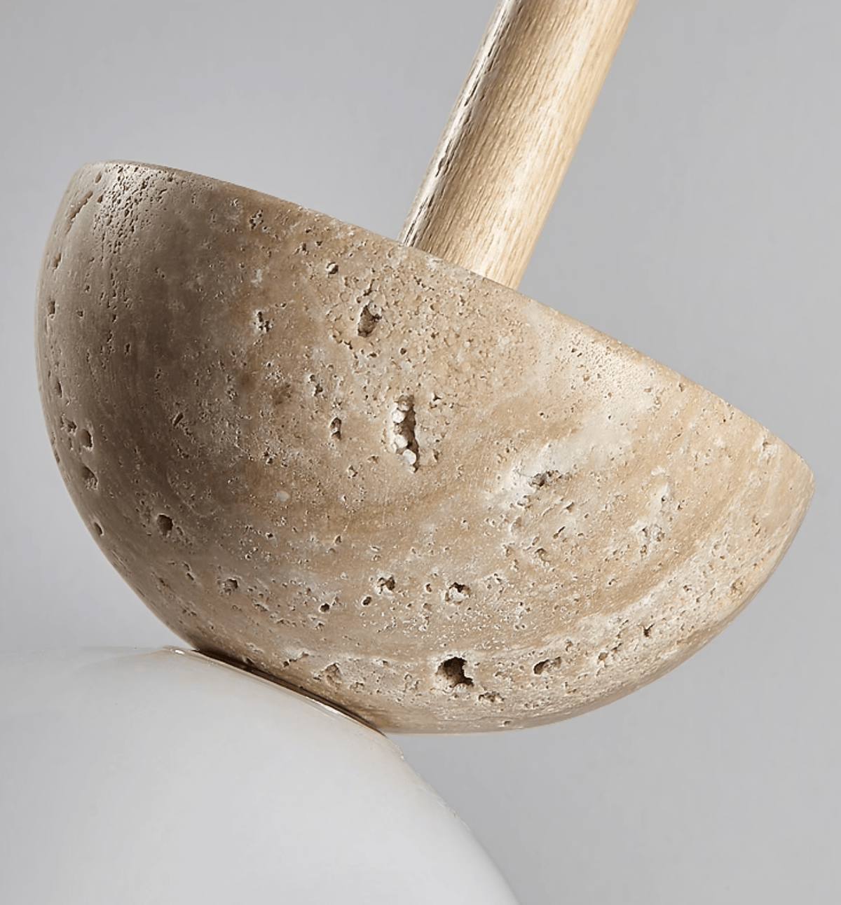 Travertine Half Duo Pendant Light
