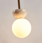 Travertine Half Duo Pendant Light