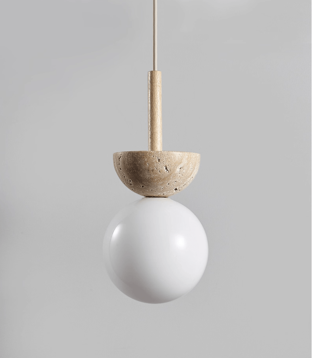 Travertine Half Duo Pendant Light