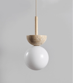 Travertine Half Duo Pendant Light