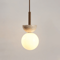 Travertine Half Duo Pendant Light