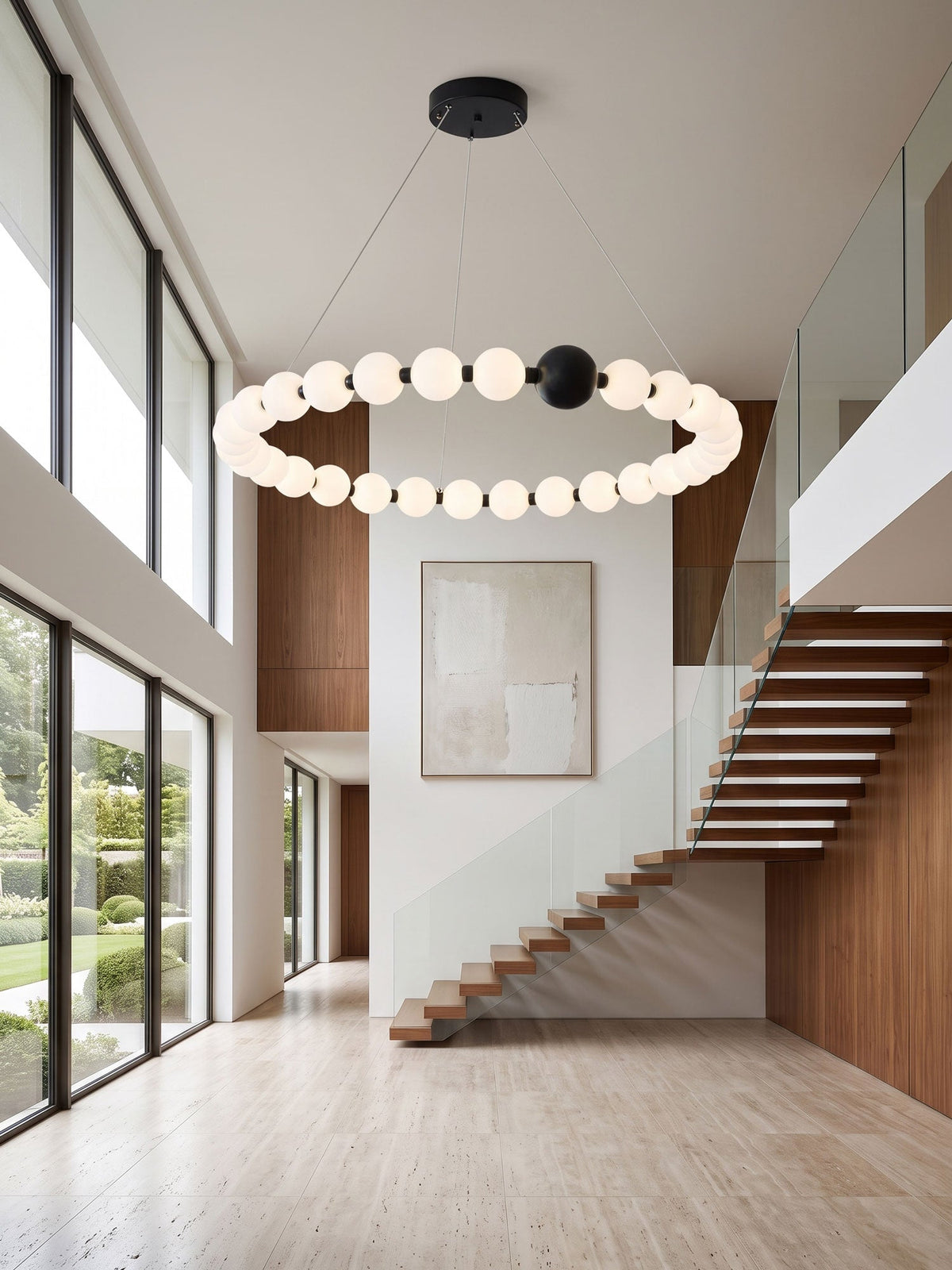 Celestial Bead Ring Chandelier