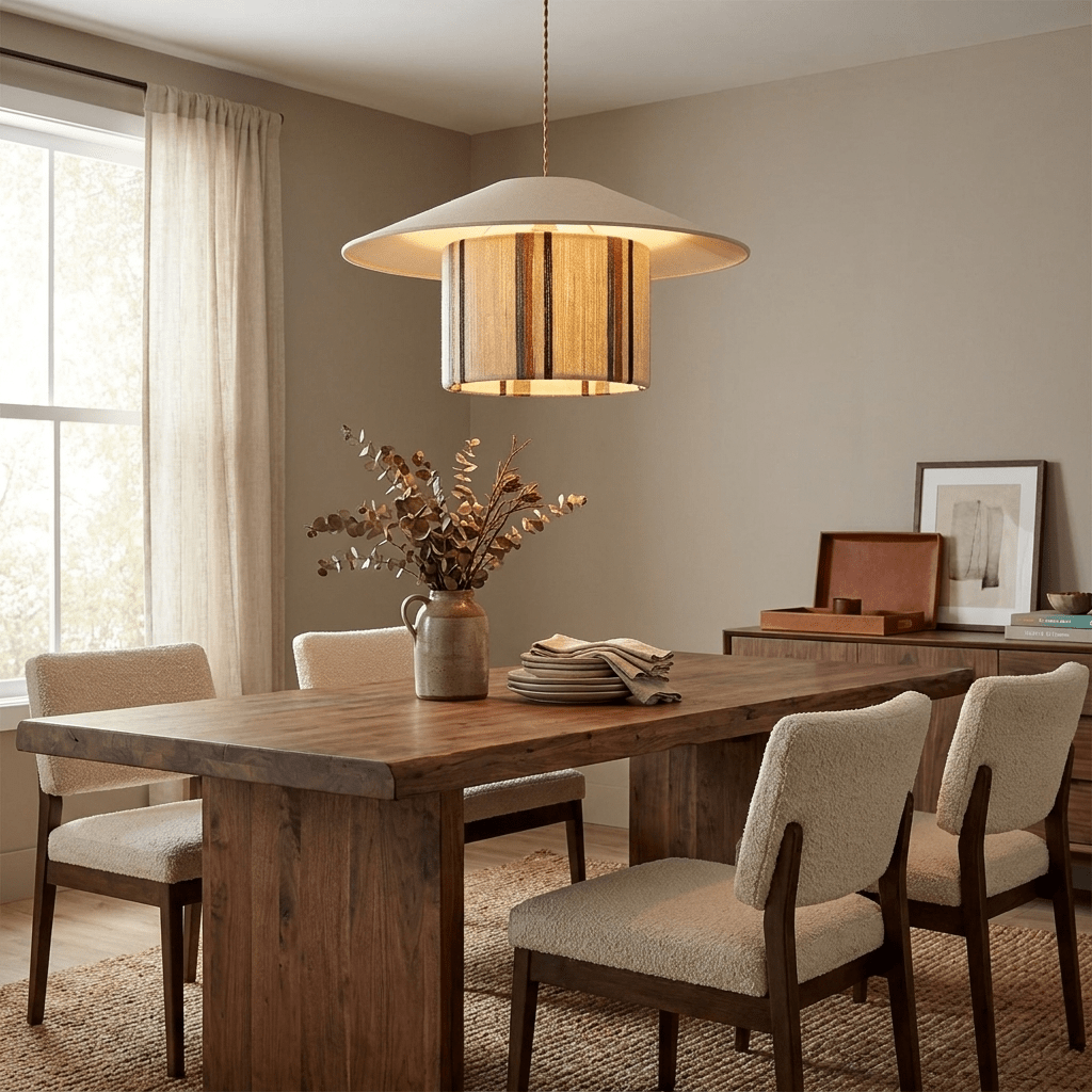 Eco Fabric Fringe Pendant Lamp