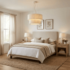 Double Layer Cotton Drum Pendant Lamp
