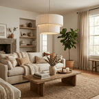 Double Layer Cotton Drum Pendant Lamp