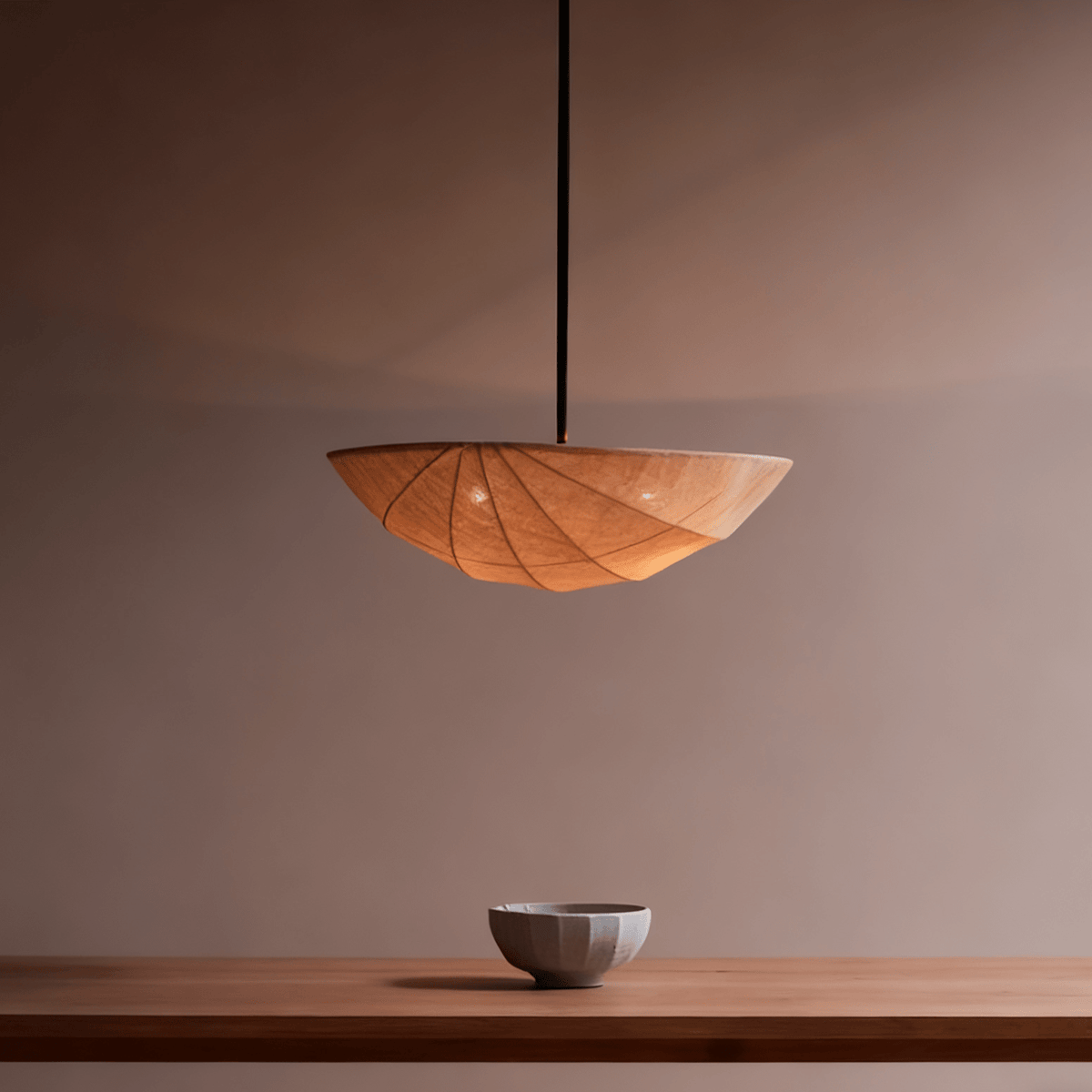 Fabric Saucer Pendant Light