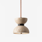 Hourglass Travertine Pendant Lamp