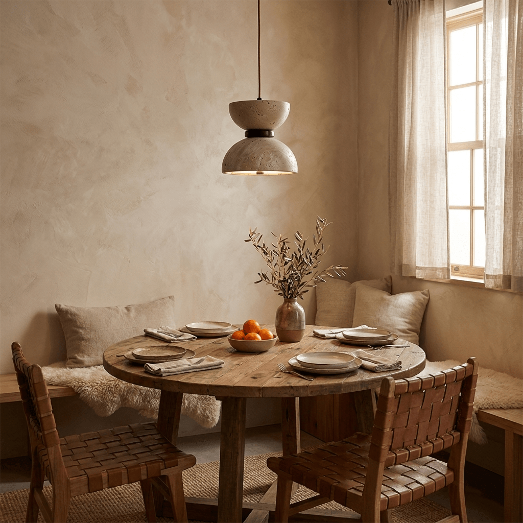 Hourglass Travertine Pendant Lamp