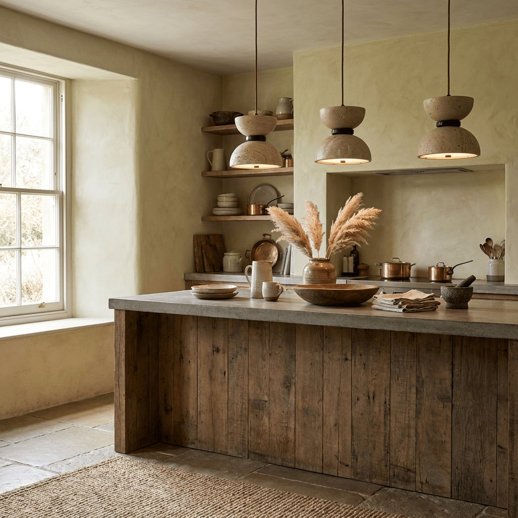 Hourglass Travertine Pendant Lamp