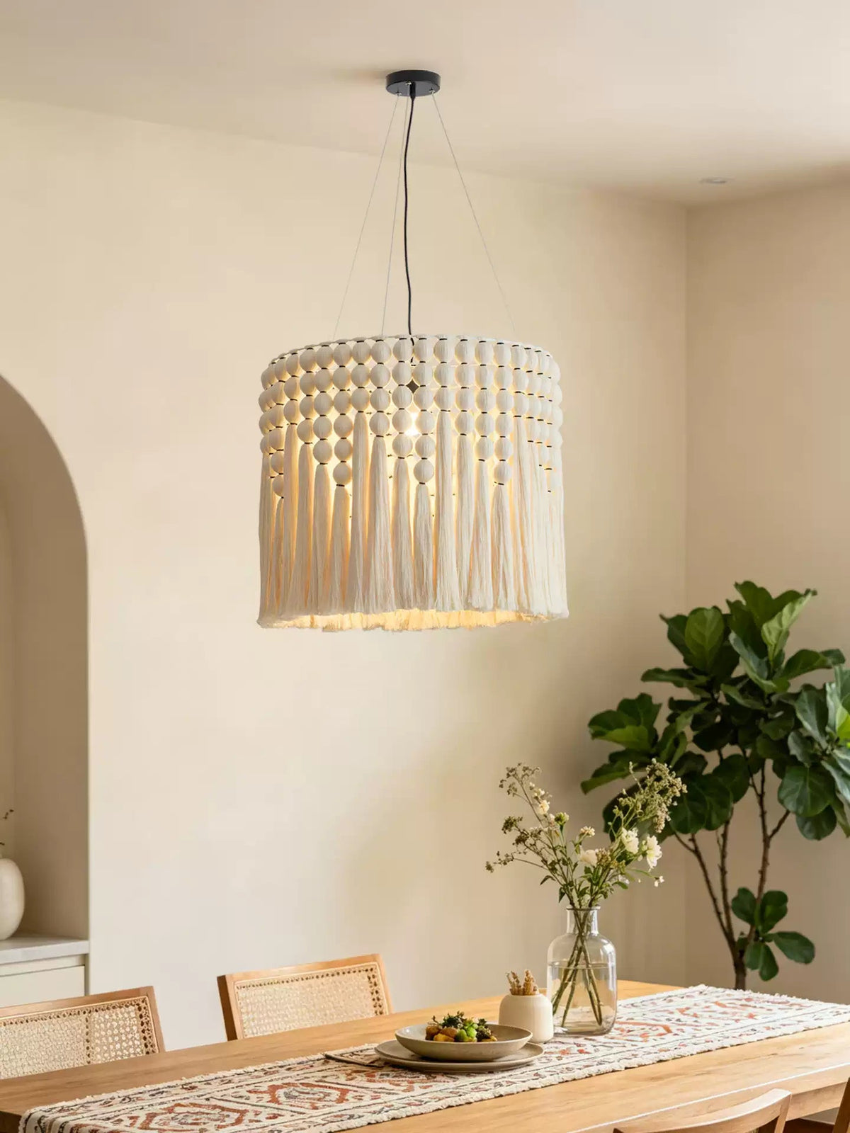 Cotton Tassel Pendant Lamp