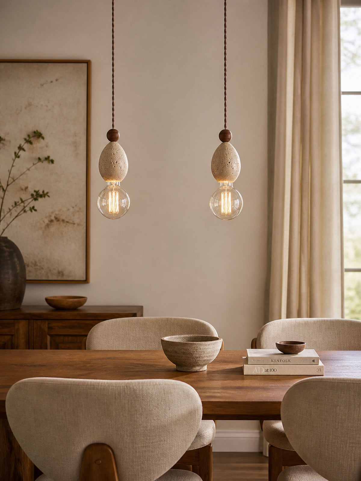 Eryndor Travertine Pendant Lamp