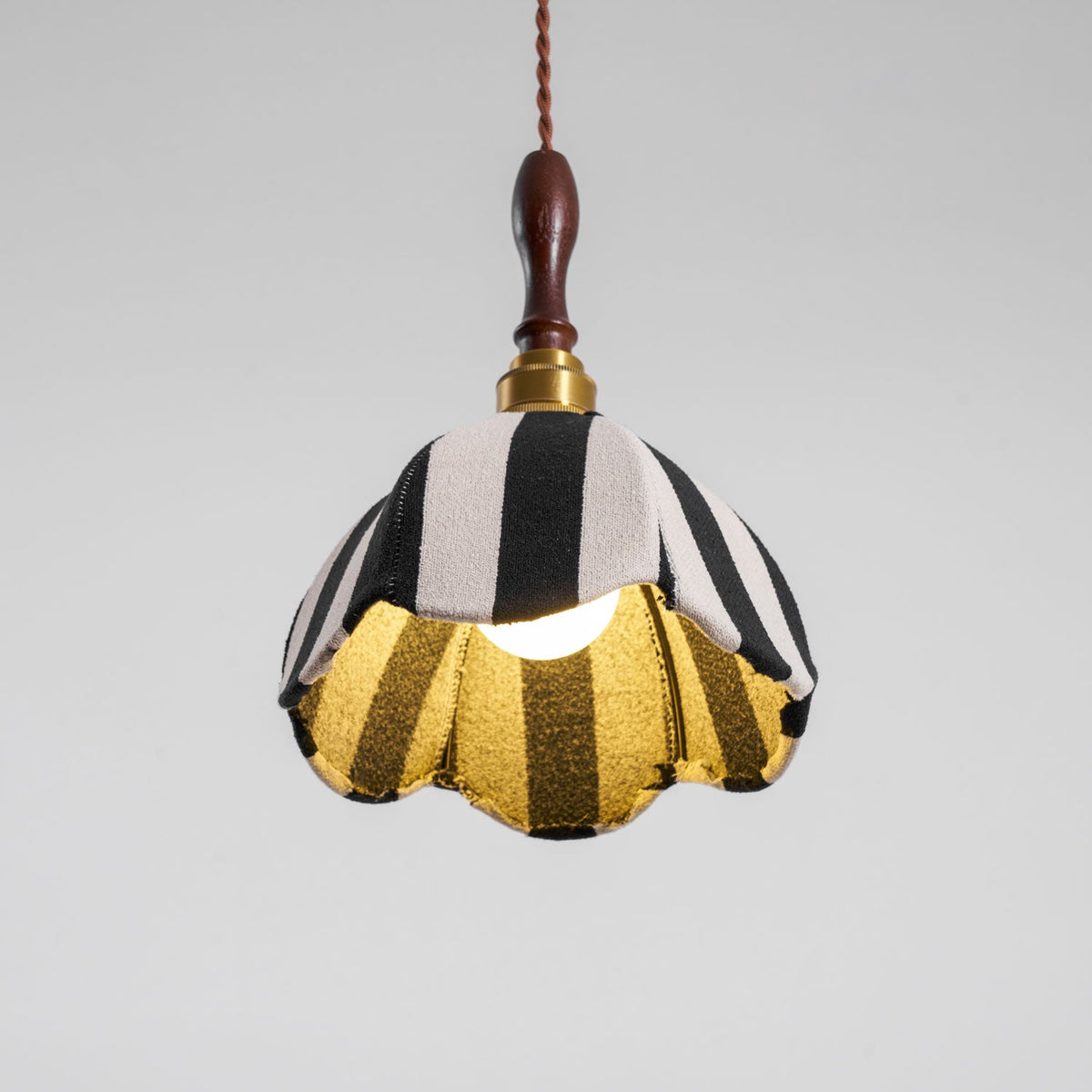 Striped Bell Pendant Light