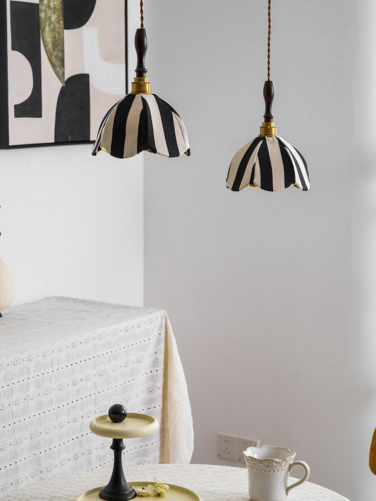 Striped Bell Pendant Light
