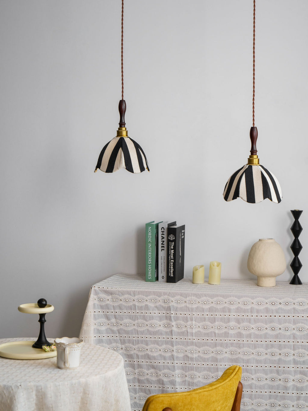 Striped Bell Pendant Light
