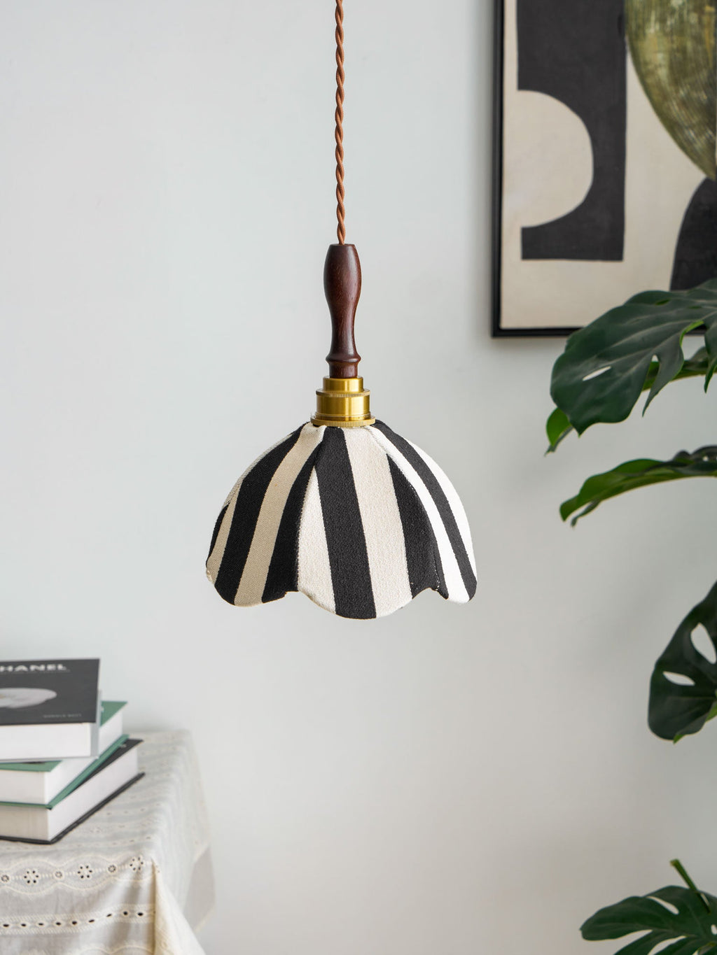 Striped Bell Pendant Light