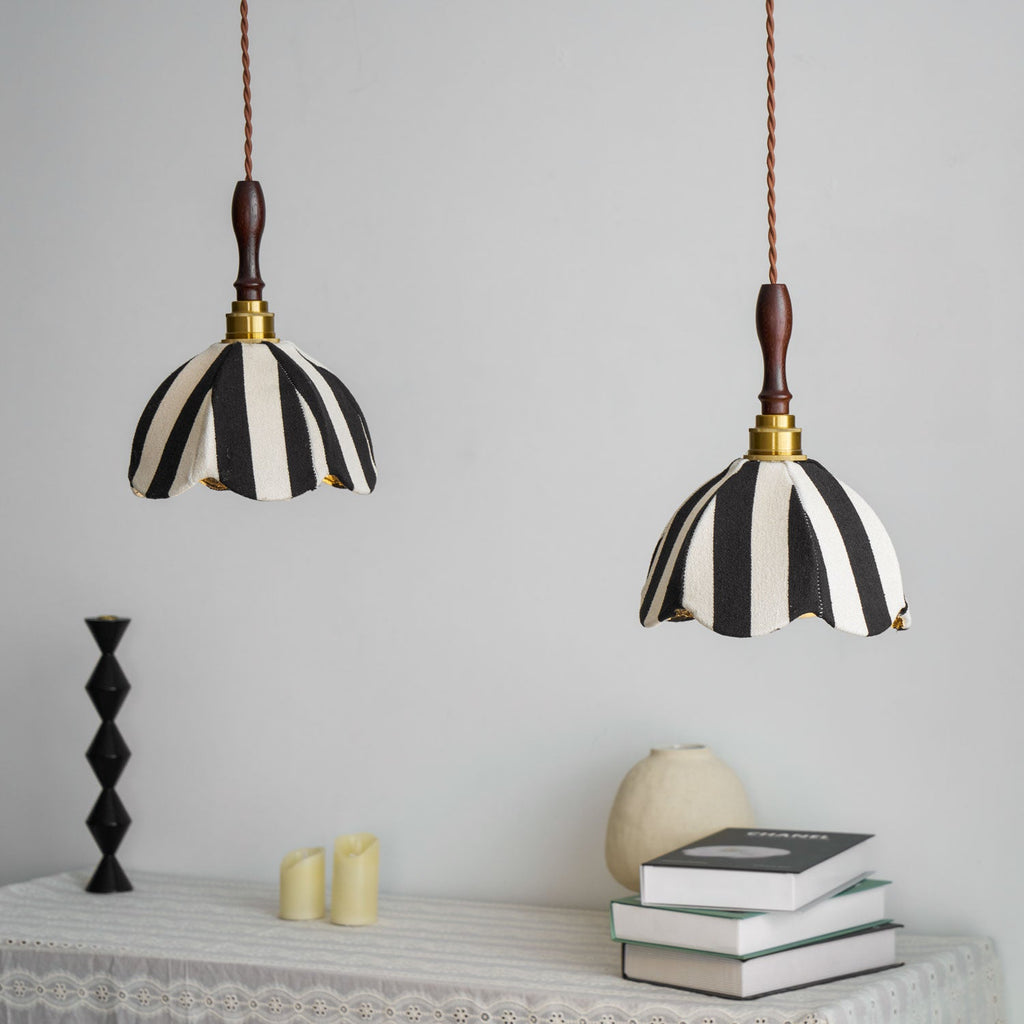 Striped Bell Pendant Light