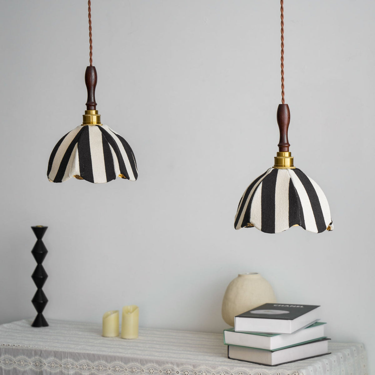 Striped Bell Pendant Light