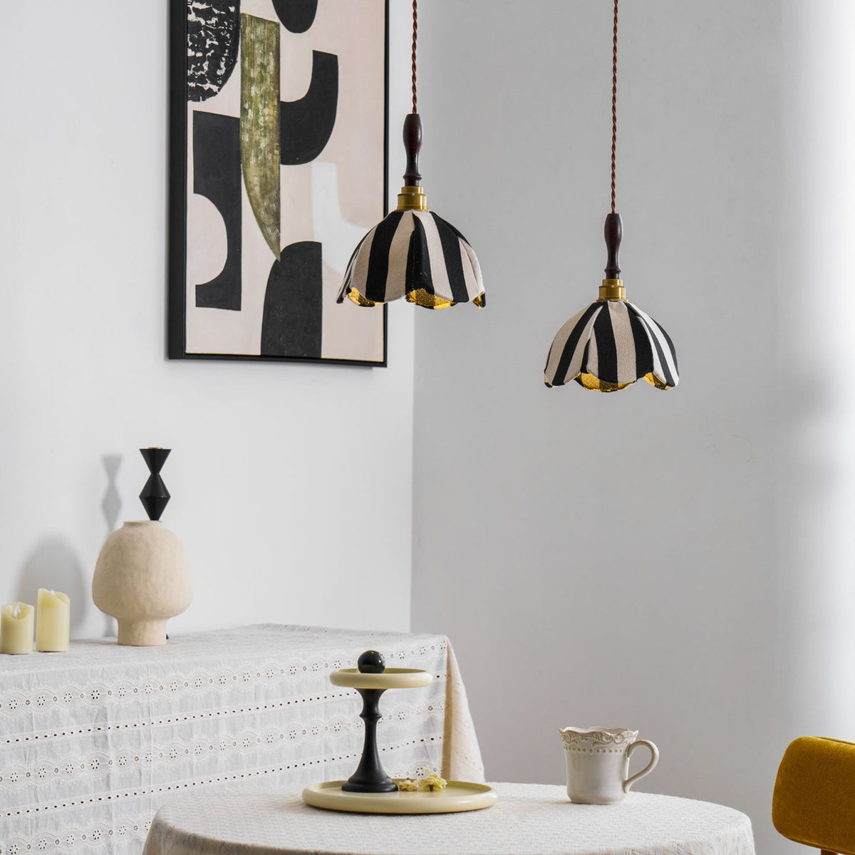 Striped Bell Pendant Light