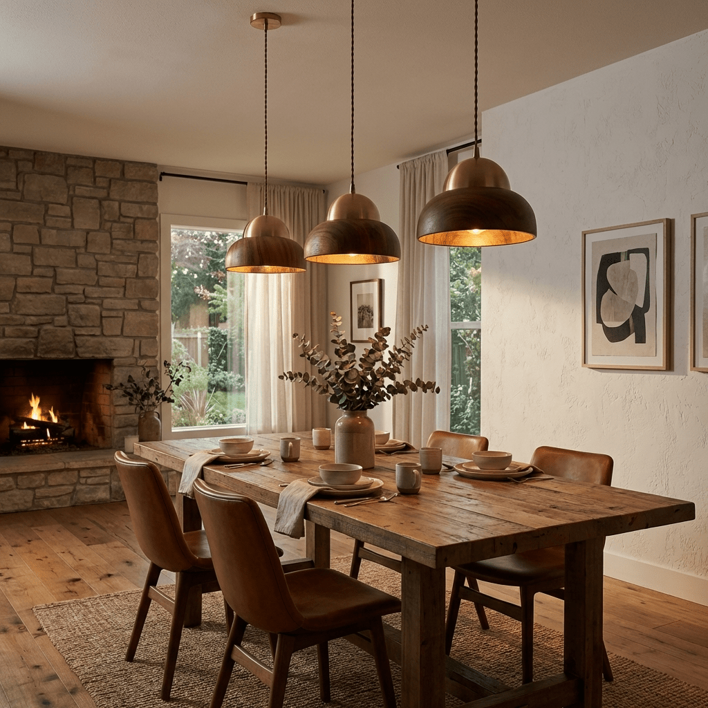 Bravon Wood Dome Pendant Lamp