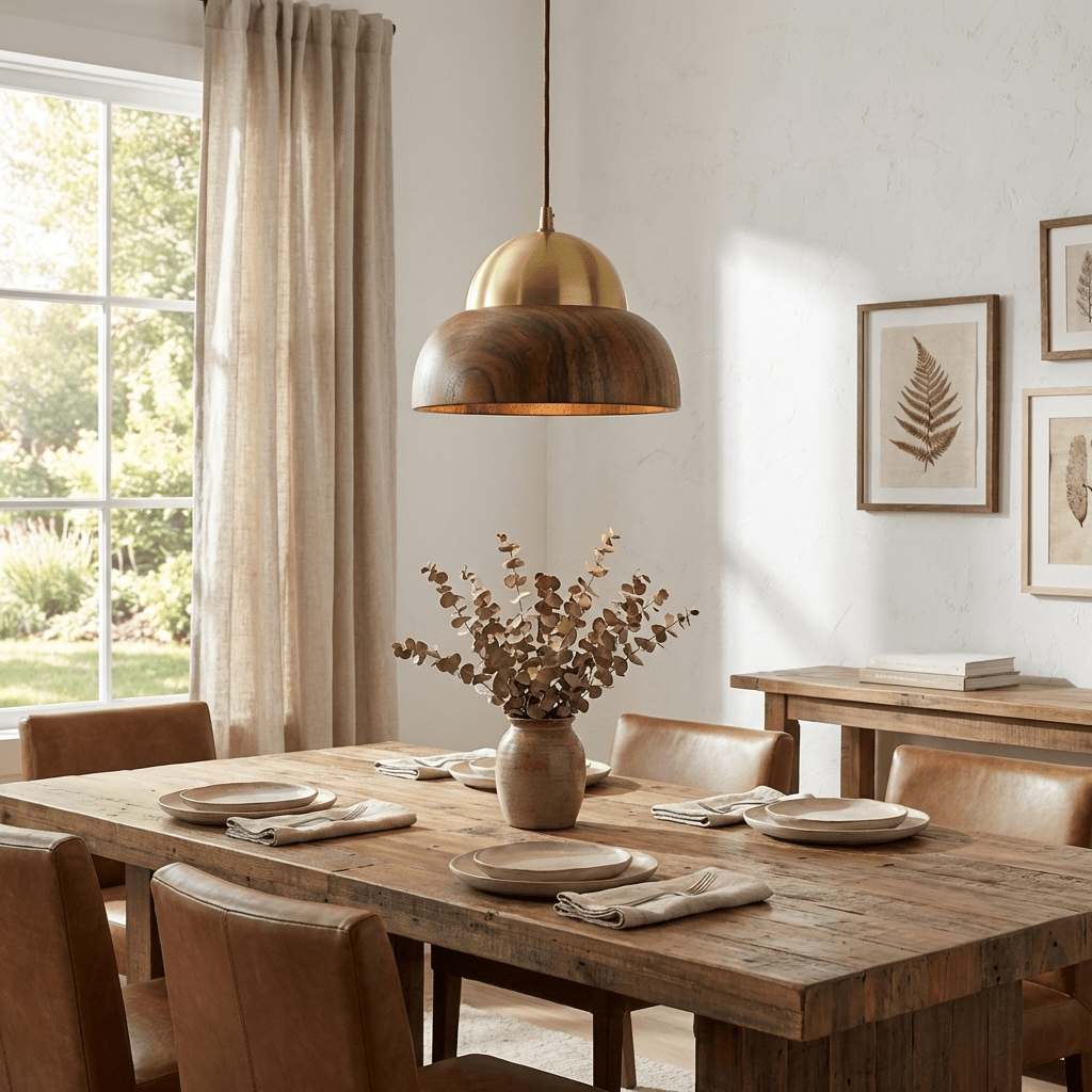 Bravon Wood Dome Pendant Lamp