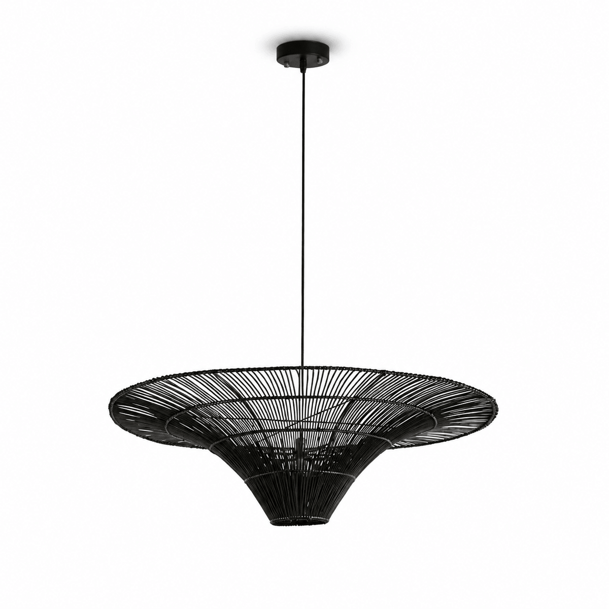 Rattan Coolie Hat Pendant Lamp
