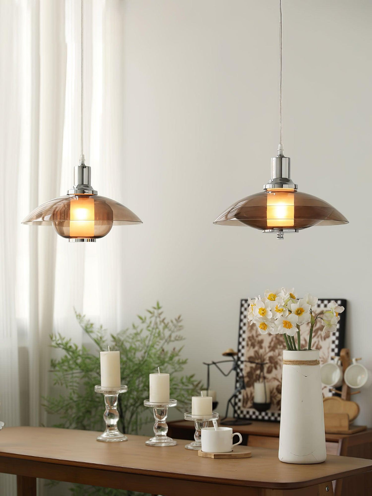 Flying Saucer Chrome Pendant Light