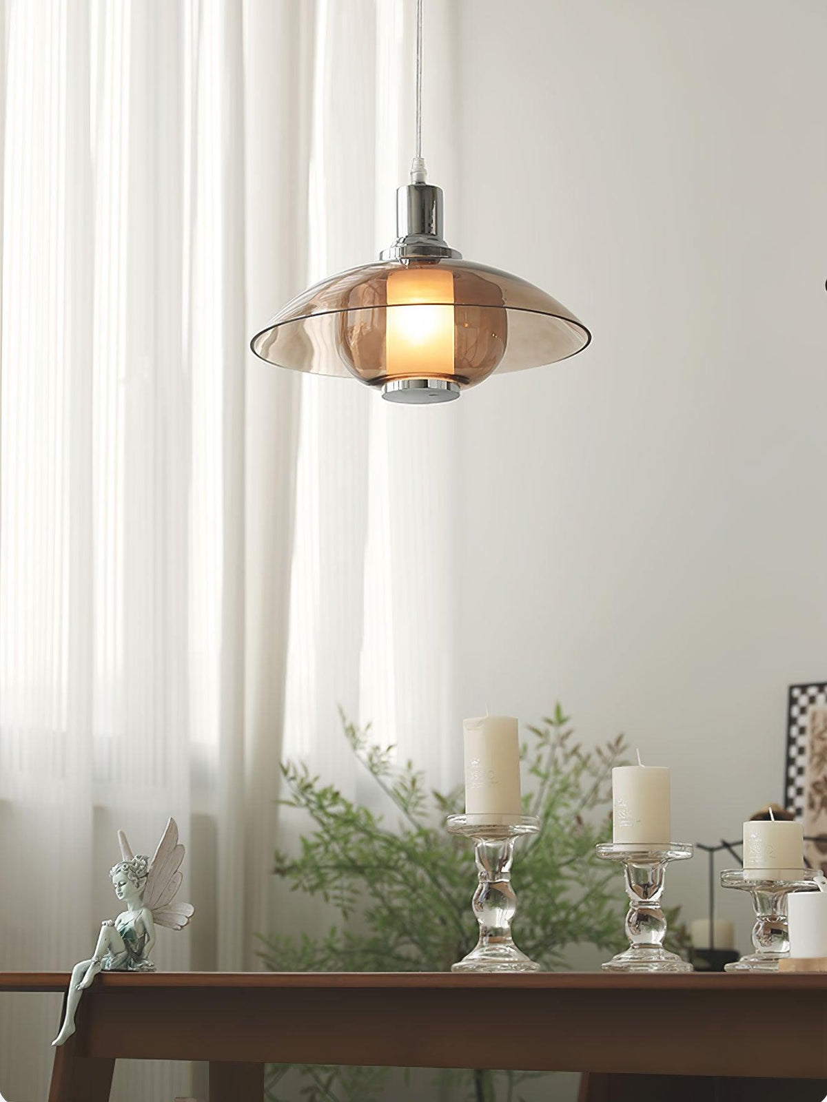 Flying Saucer Chrome Pendant Light