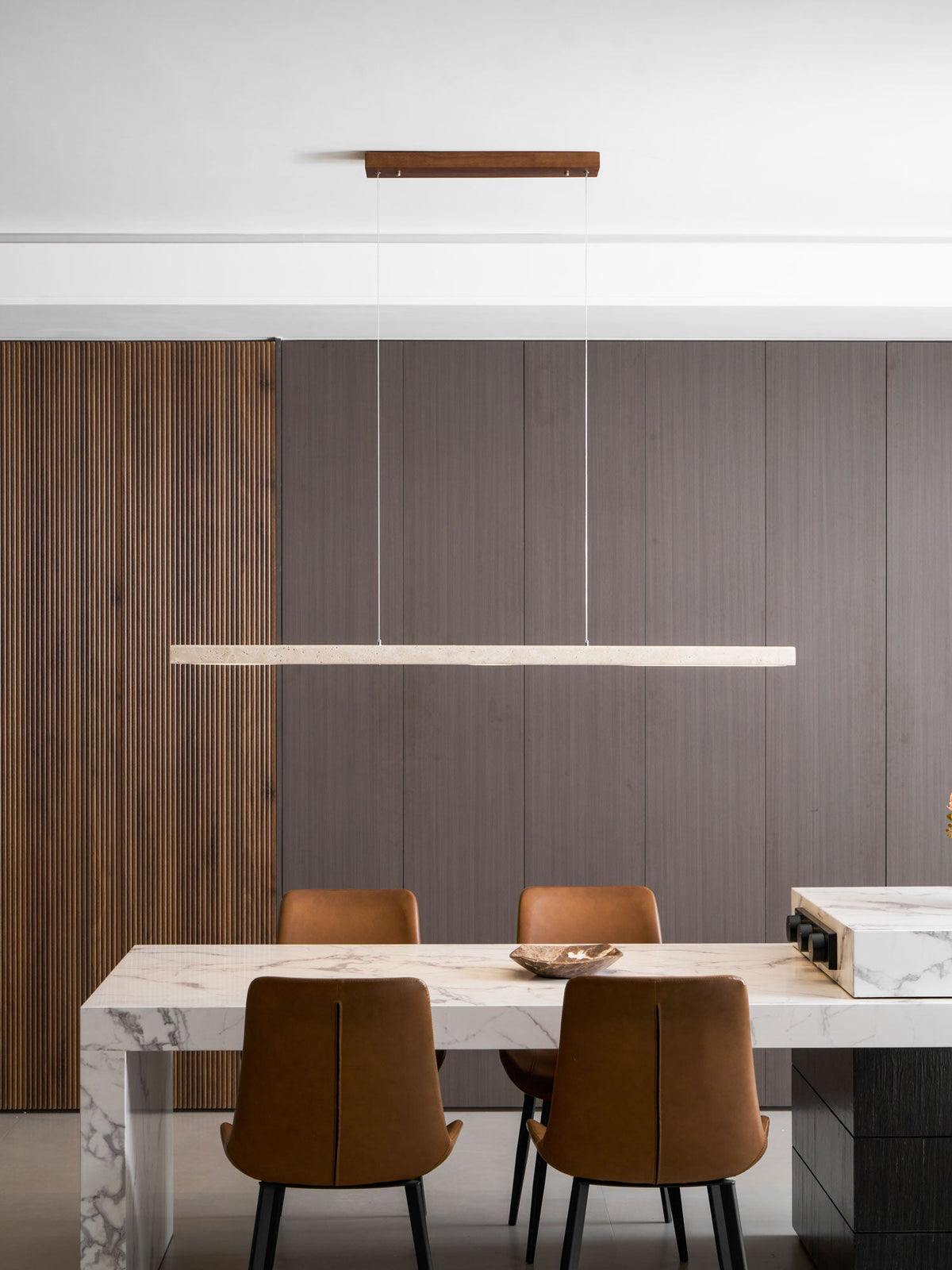 Linear Travertine Pendant Lamp