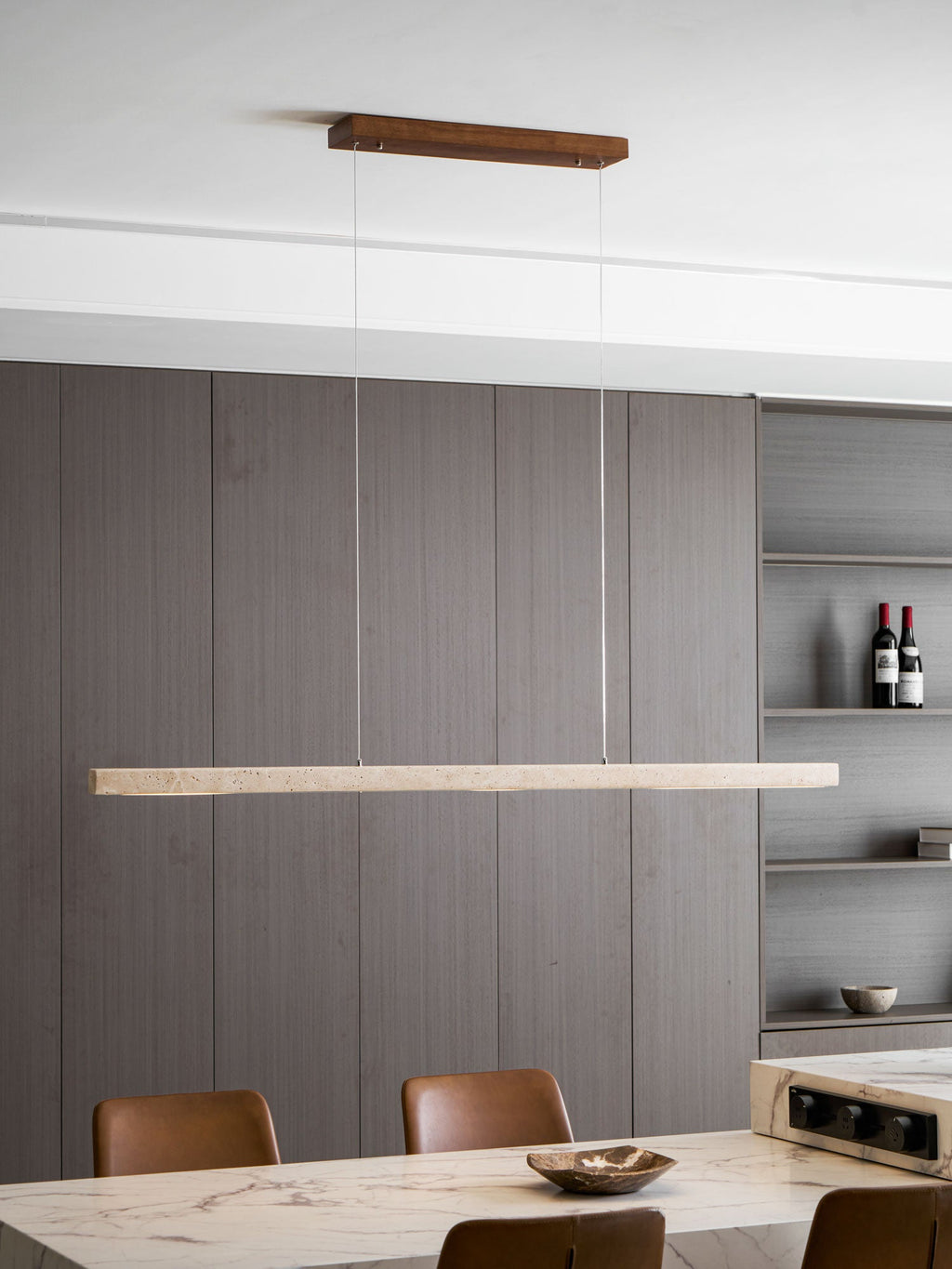 Linear Travertine Pendant Lamp