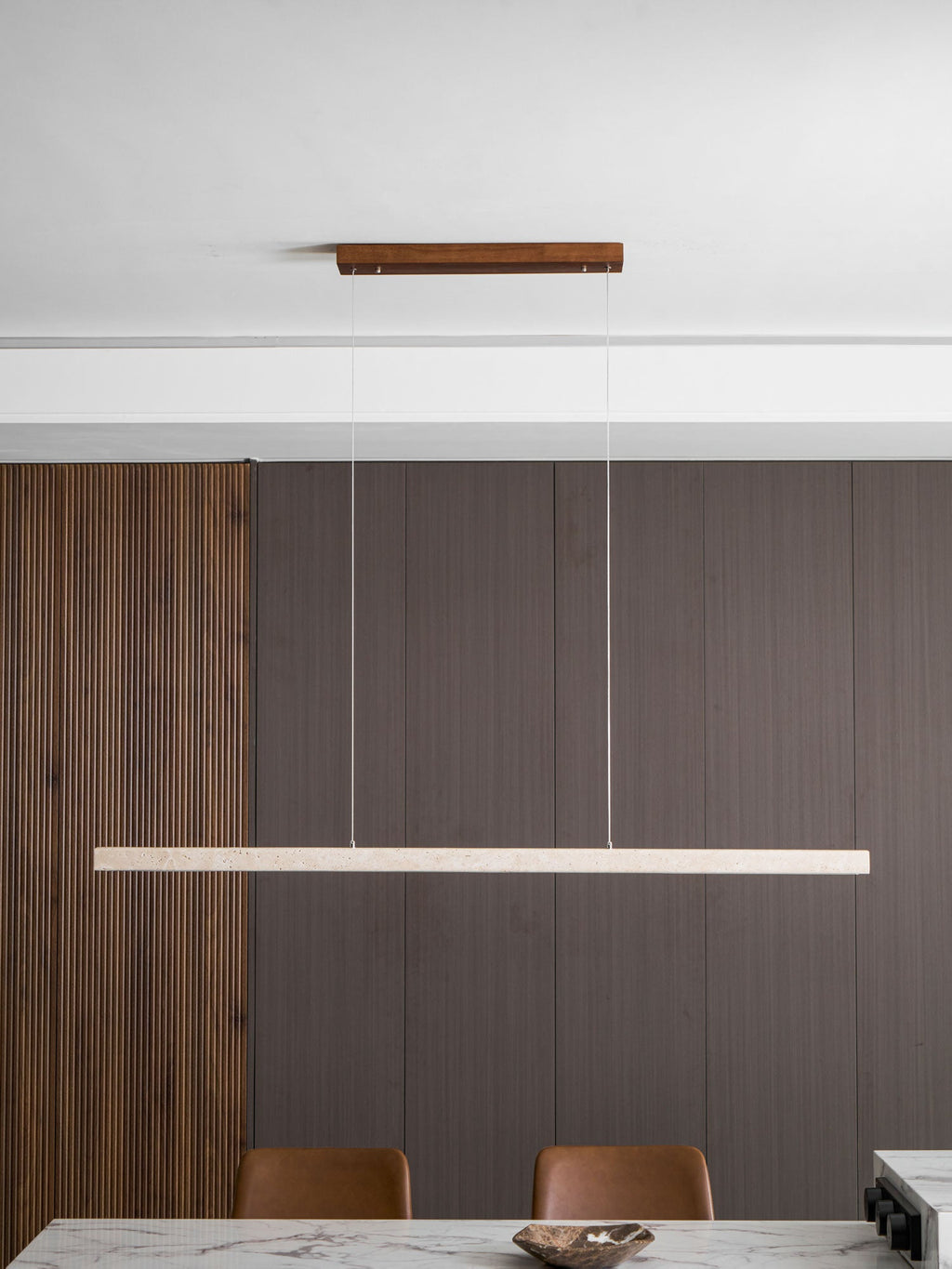Linear Travertine Pendant Lamp