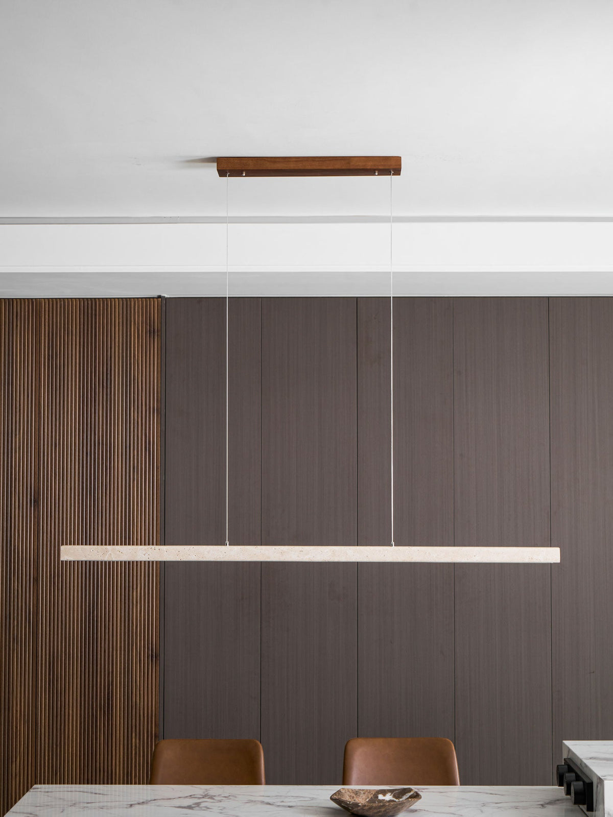 Linear Travertine Pendant Lamp