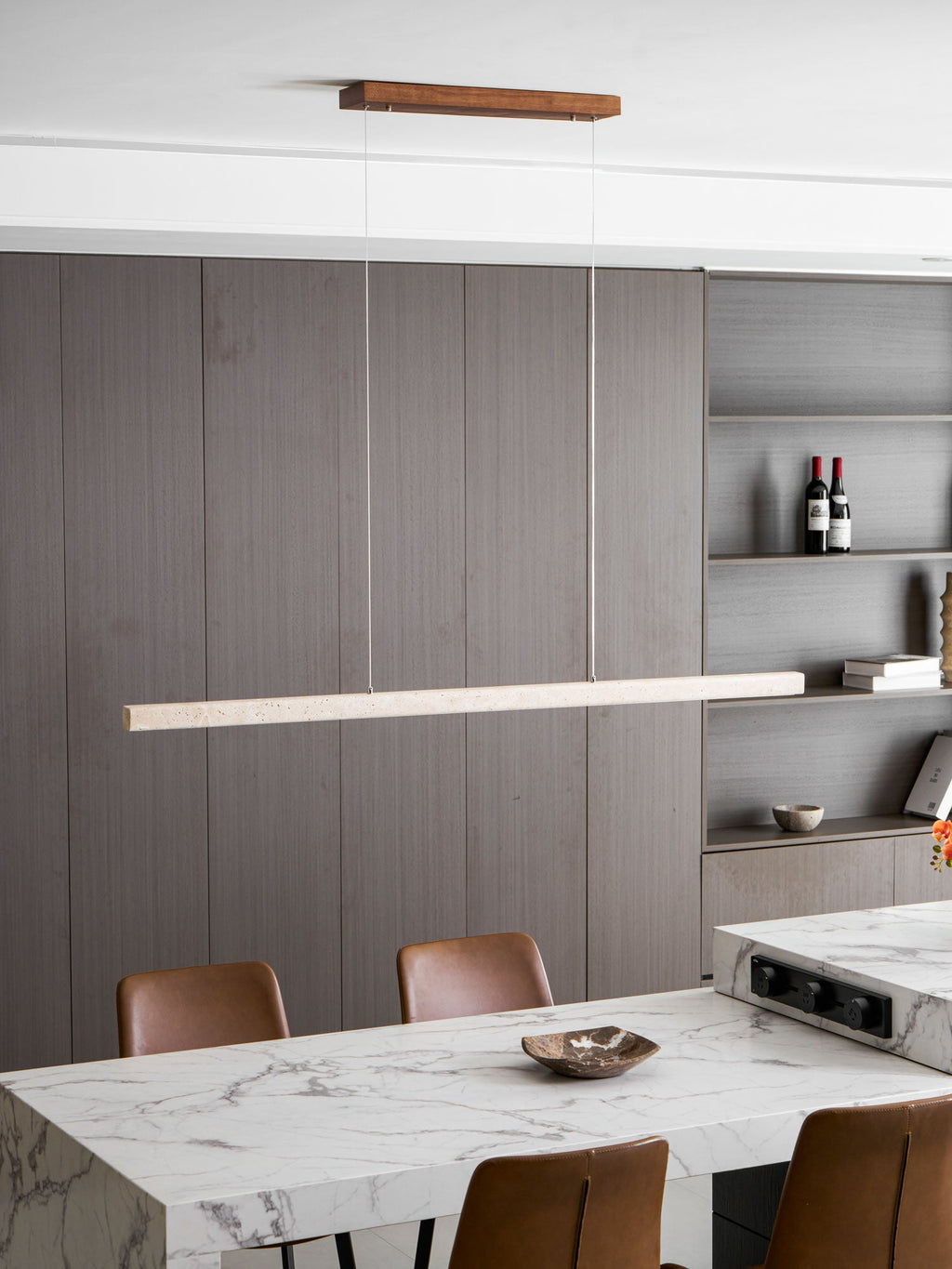 Linear Travertine Pendant Lamp