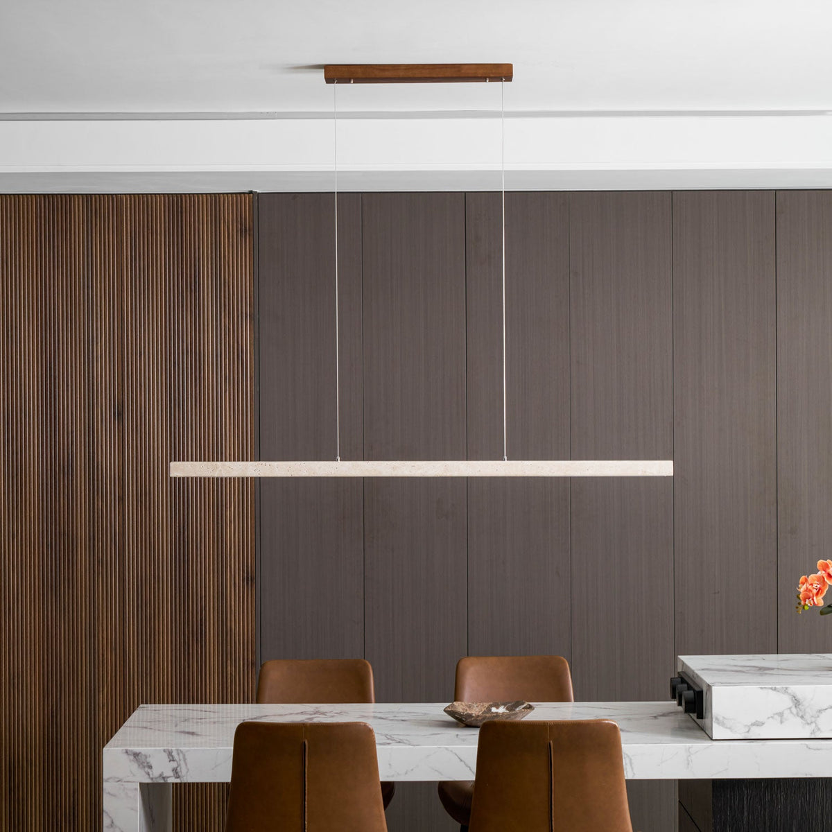 Linear Travertine Pendant Lamp