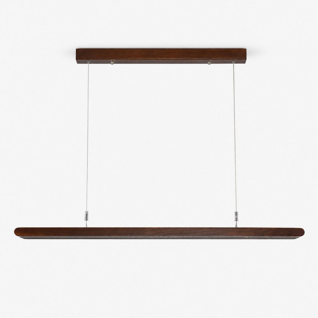 Louvered Wood Linear Pendant Light