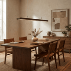 Louvered Wood Linear Pendant Light
