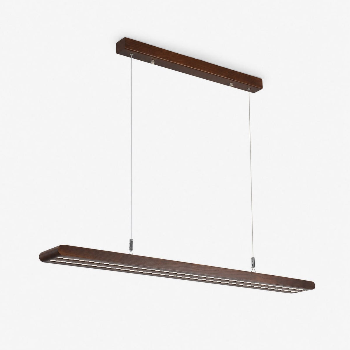 Louvered Wood Linear Pendant Light