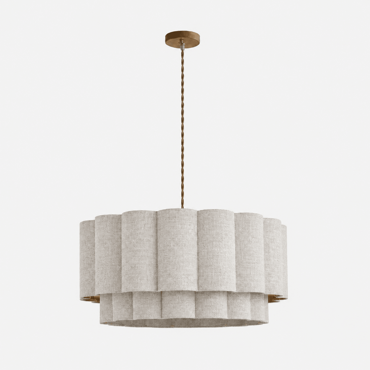 Fabric Petal Cylinder Pendant Lamp