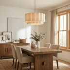 Fabric Petal Cylinder Pendant Lamp
