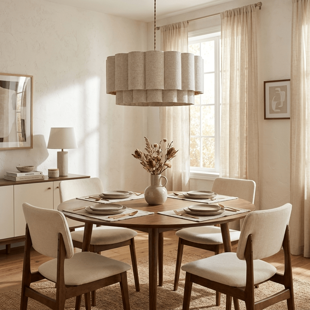 Fabric Petal Cylinder Pendant Lamp