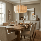 Fabric Petal Cylinder Pendant Lamp