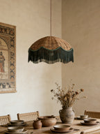 Mariel Rattan Fringe Pendant Light