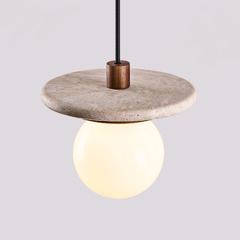 Travertine Disk Pendant Light