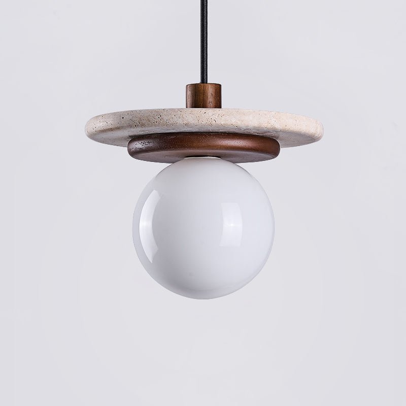 Travertine Disk Pendant Light