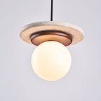 Travertine Disk Pendant Light