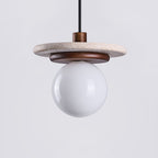 Travertine Disk Pendant Light