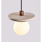 Travertine Disk Pendant Light