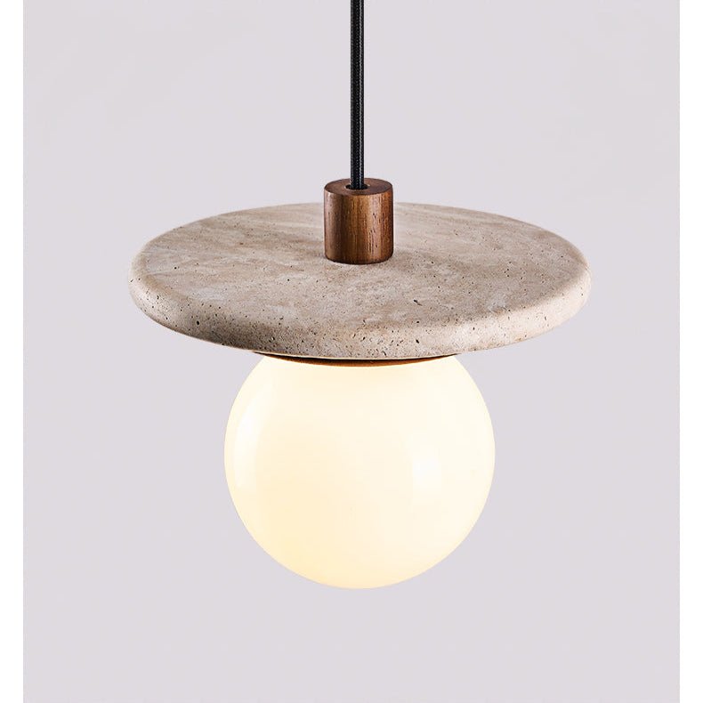 Travertine Disk Pendant Light